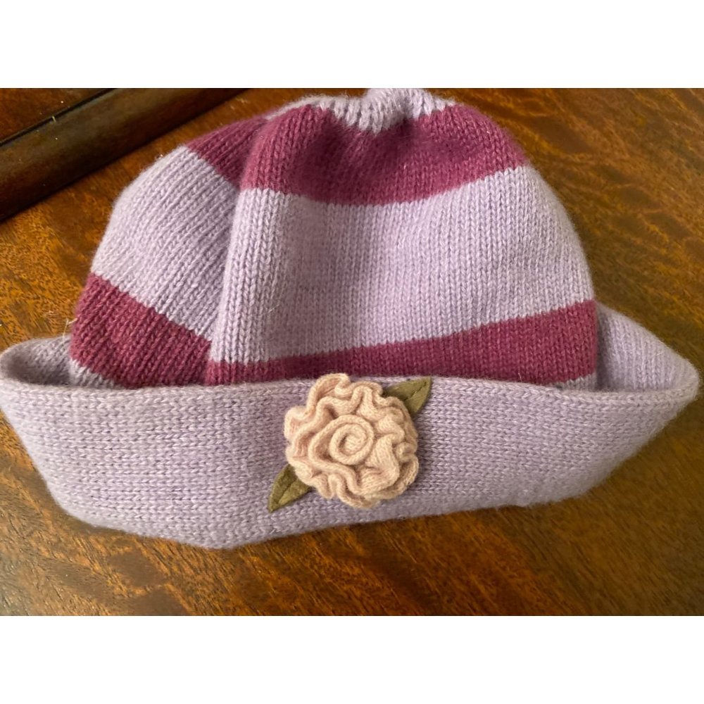 Portolano Girls Small Purple Floral Hat